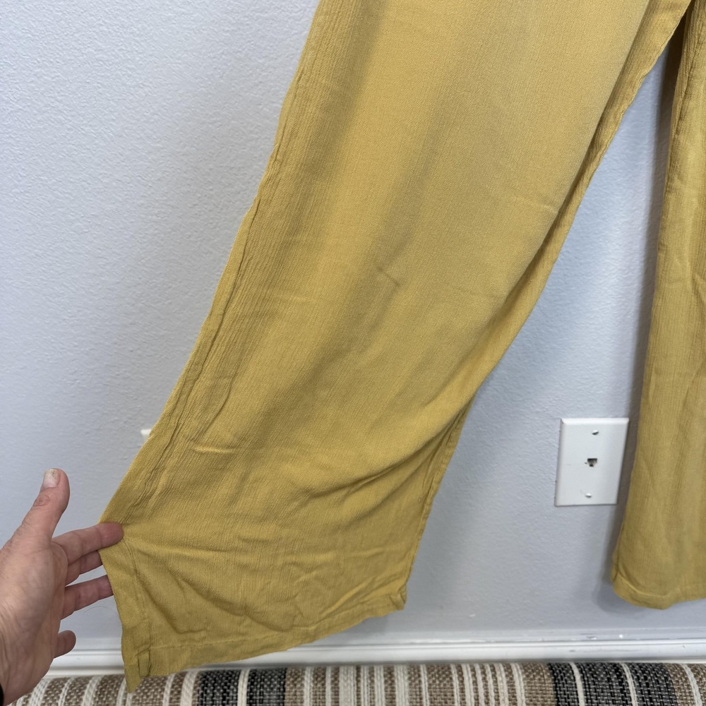 WeWoreWhat Jumpsuit Women's Medium Yellow Bohemian Wide Leg Adjustable Straps - Picture 4 of 15